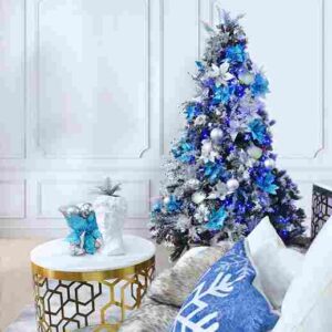 Blue and White Christmas Decor