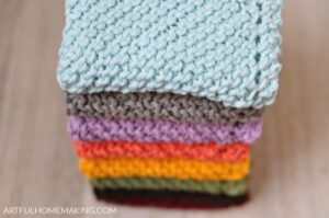 Knitted Dishcloths with Love