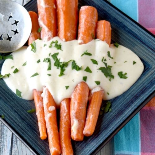 Baby Carrots with Blue Cheese Dressing