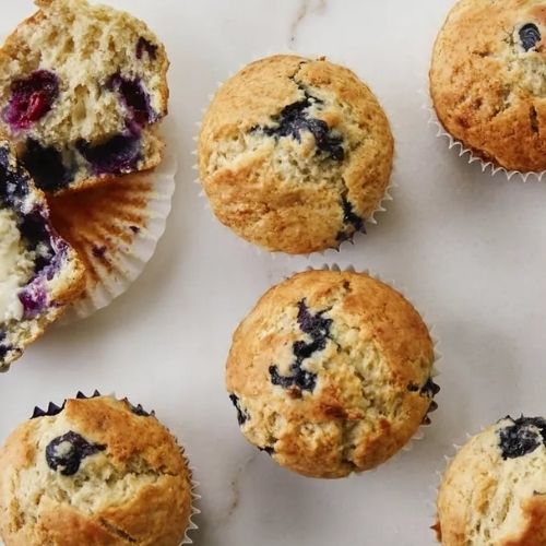 Banana-Blueberry Protein Muffins