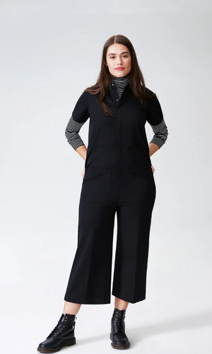 Universal Standard Kate Stretch Cotton Twill Jumpsuit black